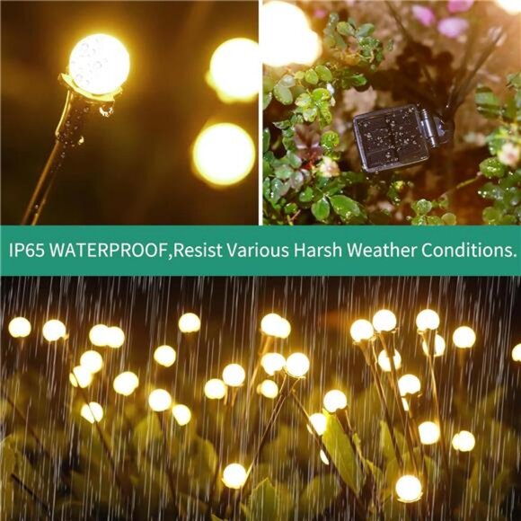 Solar Lights Outdoor Waterproof, 10 Packs 80LED, Solar Garden, Patio, Garden - Picture 4 of 7